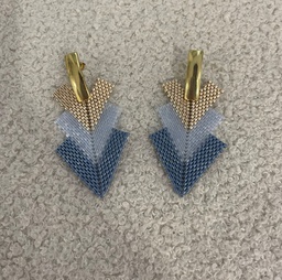 Pendientes Miyuki Azules y Dorados