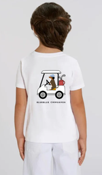 Camiseta Niños Algodón Orgánico Perro Golfista  - Blueblue Chihuahua