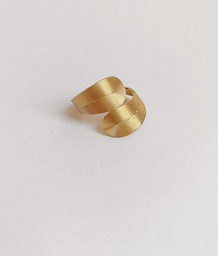 Anillo Ancho Doble con Vetas Dorado