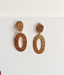 Pendientes Óvalo Textura Dorado