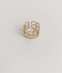 Anillo Círculos Entrelazados Dorado