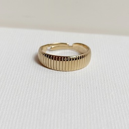 Anillo Básico Plisados Finos Dorado