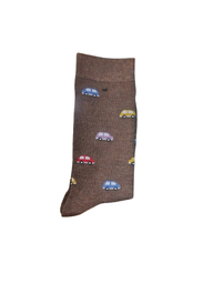 Calcetines Coches Colores Fondo Marrón
