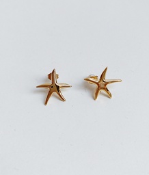 Pendientes Estrella Mar Botón Dorado