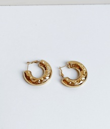 Pendientes Aro Extra Bold Reliefs Dorado