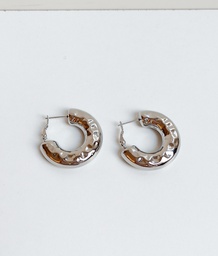 Pendientes Aro Extra Bold Reliefs Plateado