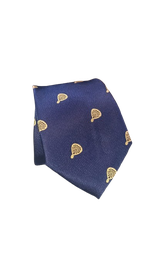[CB200] Corbata Azul Marino Raquetas Doradas