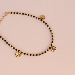 Pulsera con piedras dorada y negra