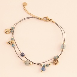 Pulsera azul con piedras azules