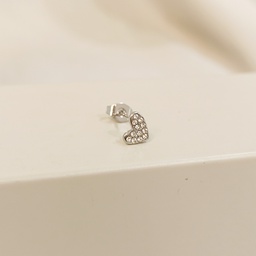 Pendiente Corazón Circonitas Plateado