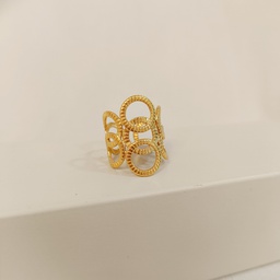 Anillo Circunferencias Superpuestas Dorado