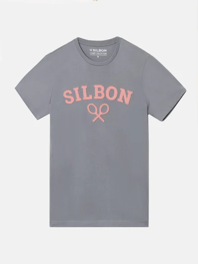 Camiseta Raqueta Media Gris - Silbon