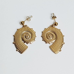 [J25141Y] Pendientes Caracola Dorado