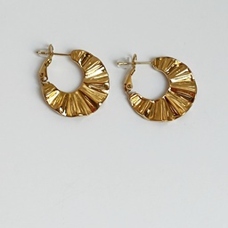 [J25189Y] Pendientes Aro Relieve Dorado