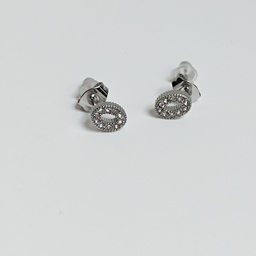[J250050Y] Pendientes Círculo Circonitas Plateado