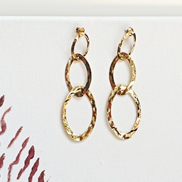 Pendientes Triple Óvalo Relieve Dorado (copia)