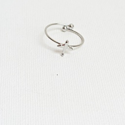 [J25159Y] Anillo Avión Plateado