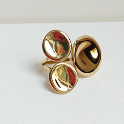 [J250063Y] Anillo Tres Círculos Maxi Dorado
