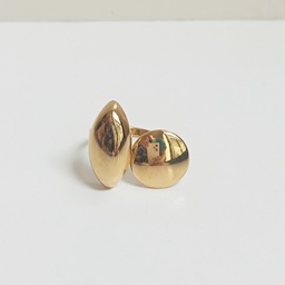 [J250012Y] Anillo Óvalo Y Círculo Dorado