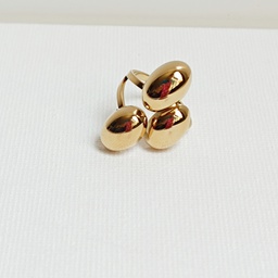 [J25152Y] Anillo Tres Ovalos Dorado