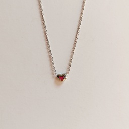 [J250045] Collar Corazón Pequeño Plateado