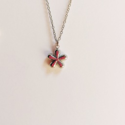 [J250033] Collar Flor Plateado