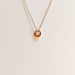 [J25165] Collar Óvalo Pequeño Dorado