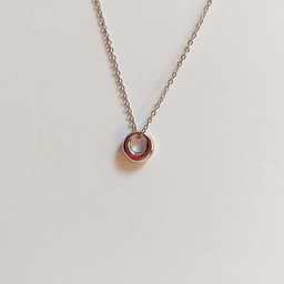 [J250055] Collar Óvalo Pequeño Plateado