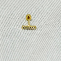 [J25136] Pendiente Stick Circonitas Dorado (Rosca)