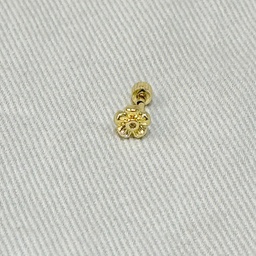 [J250085] Pendiente Flor Circonita Dorado