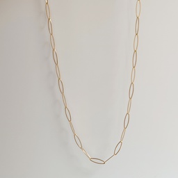 [J25121] Collar Largo Cadena Eslabones Ovalados Dorado