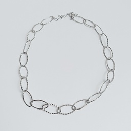 [J250102] Collar Cadena Eslabones Ovalados Plateado