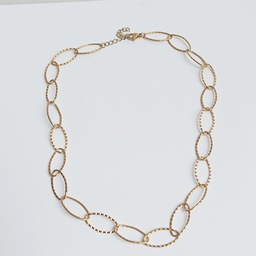 [J25001] Collar Cadena Eslabones Ovalados Dorado