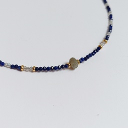 [J25004M] Collar Cadena De Pedrería Dorado