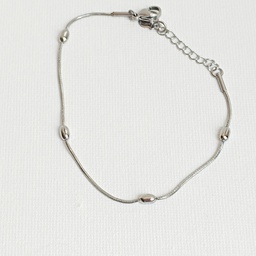 [J250038] Pulsera Bolitas Plateada