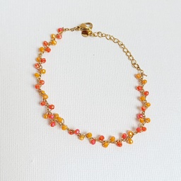 [J250019] Pulsera Perlas Naranjas