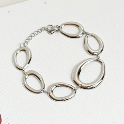 [J250030] Pulsera Eslabones Plateada