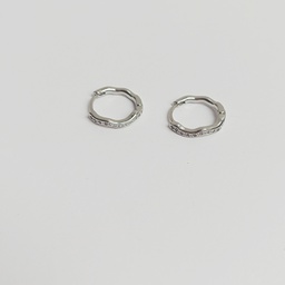 Aros Curvas Con Circonitas Plateado