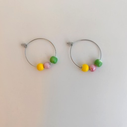 Pendientes Cerámica Pastel (Plateado)