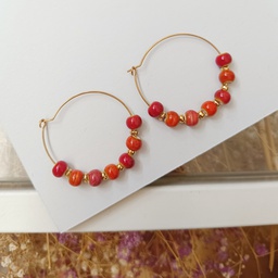Pendientes Cerámica Carey Coral Dorado