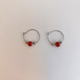 Pendientes Cerámica Minimal Garnet (Plateado)