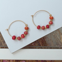 Pendientes Cerámica Carey Rojizos Dorado