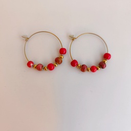Pendientes Cerámica Red Velvet (Dorado)
