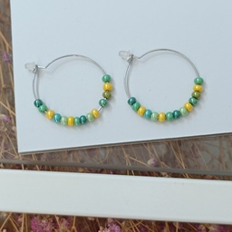 Pendientes Cerámica Kalei Maxi Lime Plateado