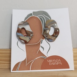 Pendientes Isidora Gris - Arcilla Polimérica Miranda