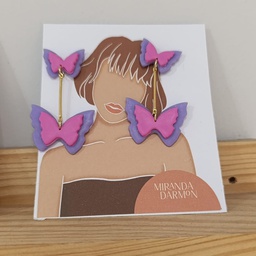 Pendientes Mariposa Rosa y Lila - Arcilla Polimérica Miranda