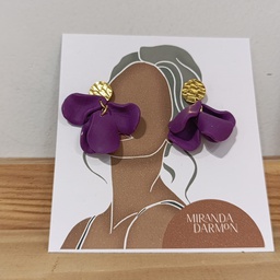 Pendientes Pétalos Morado - Arcilla Polimérica Miranda