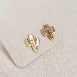 Pendientes Mini Cactus Dorado Claro