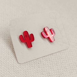 Pendientes Mini Cactus Rojo