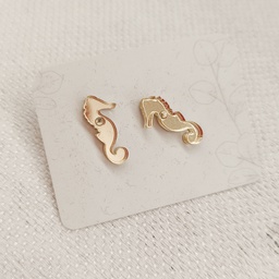 Pendientes Mini Caballito de Mar Dorado Claro